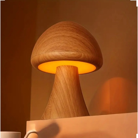 MUSHROOM LED Dimmable Nightlight Desk Light Table Lamp USB Rechargeable 3 Colors - Picture 3 of 14